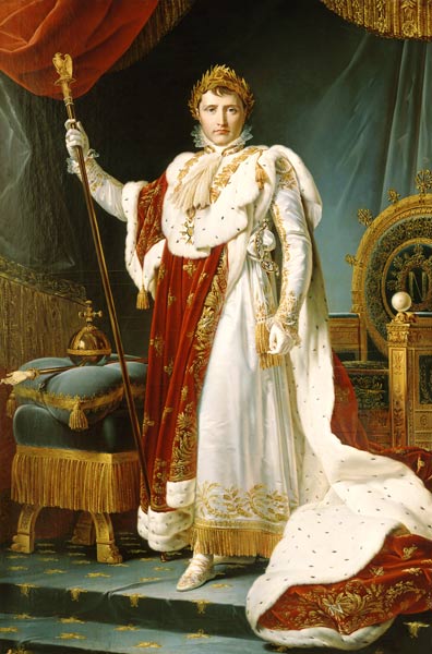 Napoleon voucher distinctive in the coronation regalia. Copy from François Pascal Simon Gérard