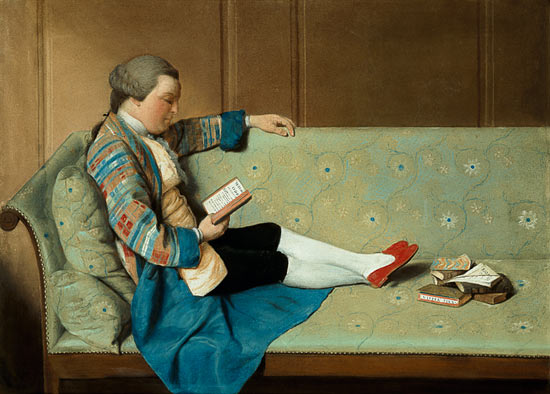 Portrait of a Man Reading - John Farr Reading Horace's Odes  (post-restoration) from Francois Vispre