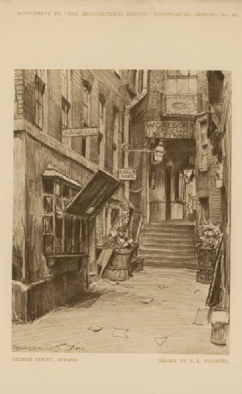 George Court on the Strand (engraving) from Frank Lewis Emanuel