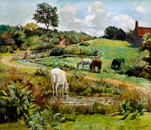 Horses Grazing in a Landscape from Frank O'Meara