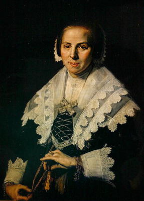 Portrait of a Woman with a Fan, 1640 (oil on canvas) from Frans Hals