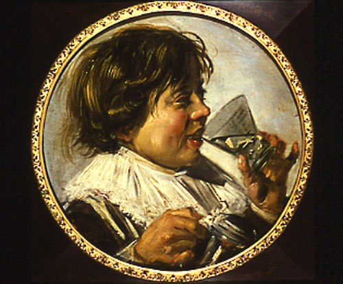 Half-length portrait of a laughing boy with a wine-glass from Frans Hals