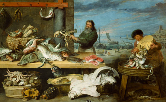 A fish market. (the figures by C. de Vos) from Frans Snyders