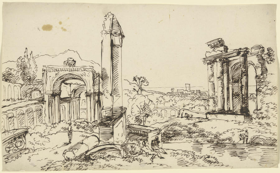 Antike Ruinen vor einer Landschaft from Franz Innocenz Josef Kobell