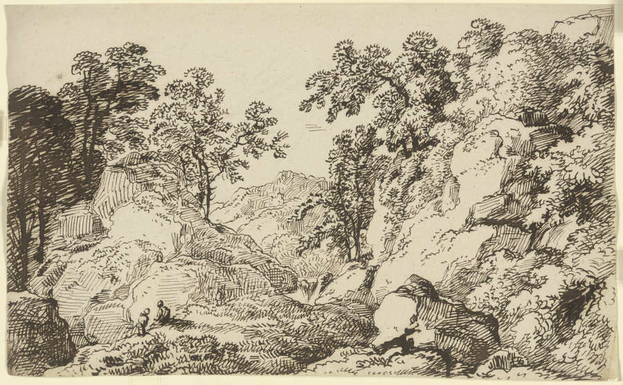 Tree-lined ravine from Franz Innocenz Josef Kobell