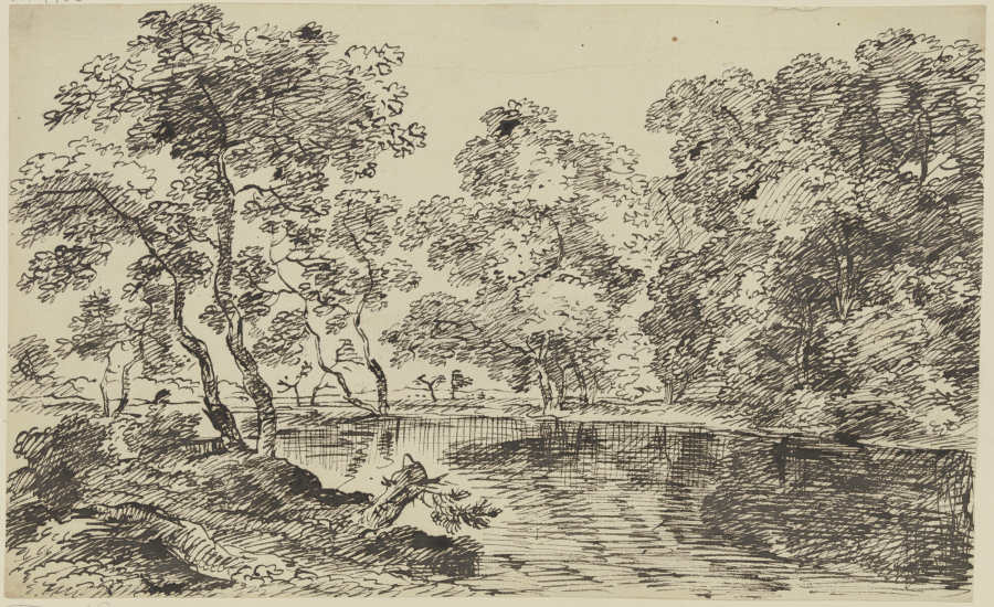 River and trees from Franz Innocenz Josef Kobell