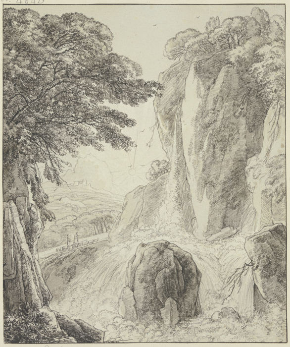Gebirgslandschaft mit Wasserfällen from Franz Innocenz Josef Kobell