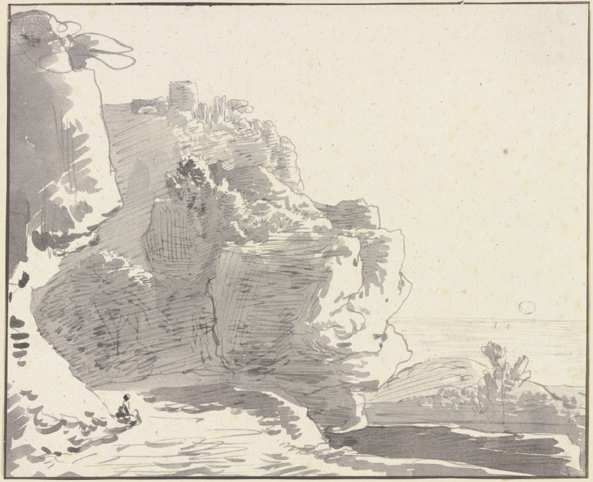 Hoher Fels mit Burg, rechts Blick in die Ferne from Franz Innocenz Josef Kobell