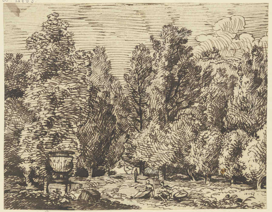 Landschaft mit hohen Bäumen und antikischer Staffage from Franz Innocenz Josef Kobell