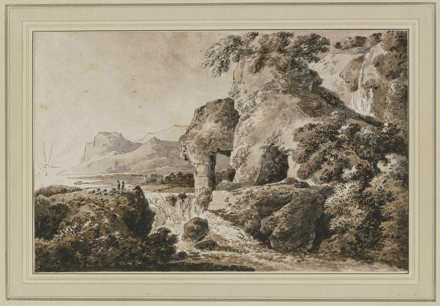 Landschaft mit Wasserfall und Felsentor from Franz Innocenz Josef Kobell