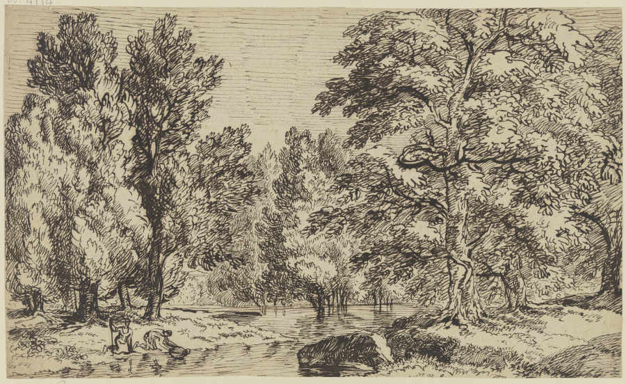 Wald mit Gewässer und Staffagefiguren from Franz Innocenz Josef Kobell