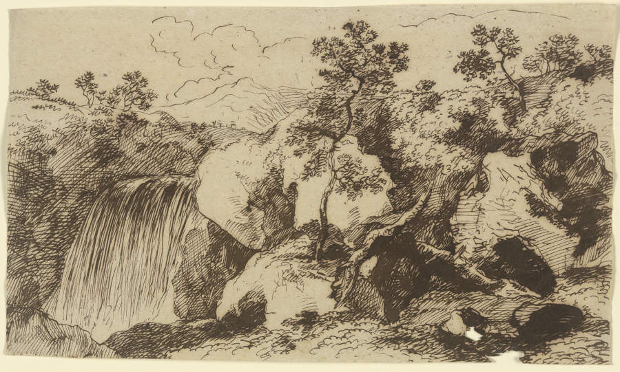 Wasserfall in einer Gebirgslandschaft from Franz Innocenz Josef Kobell