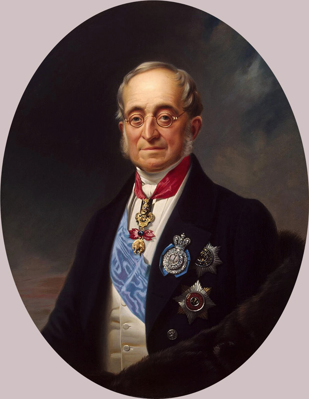 Portrait of the Chancellor of the Russian Empire Count Karl Robert Nesselrode (1780-1862) from Franz Krüger