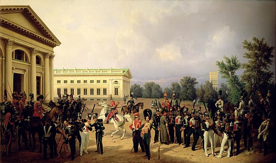 The Russian Guard in Tsarskoye Selo in 1832 from Franz Kruger