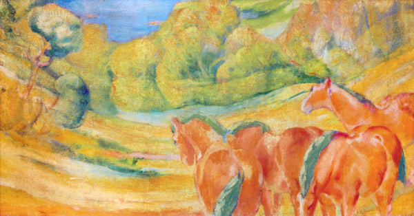 Große Landschaft I (Landschaft mit roten Pferden) from Franz Marc