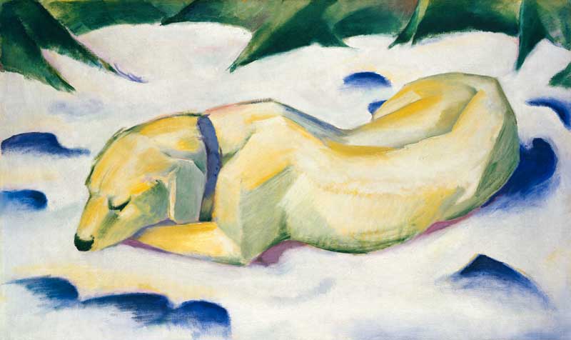 Dog Lying in the Snow from Franz Marc