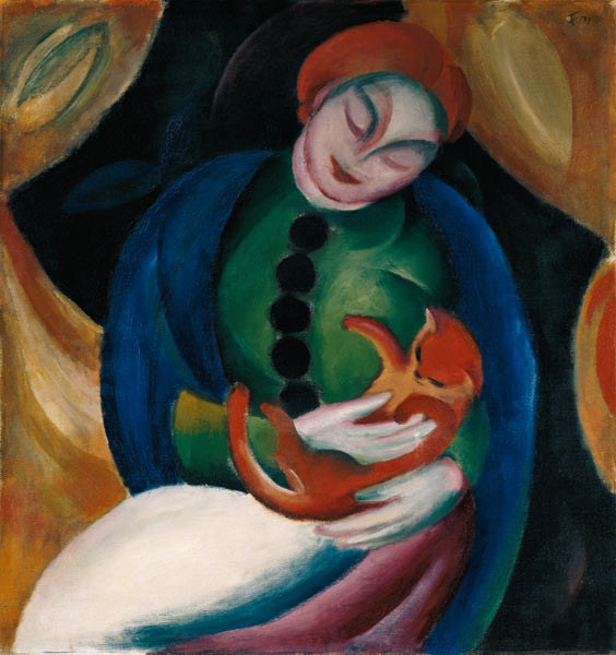 Girl with cat II. from Franz Marc