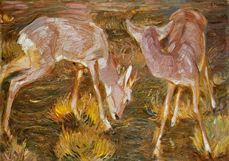 Deer in the twilight from Franz Marc