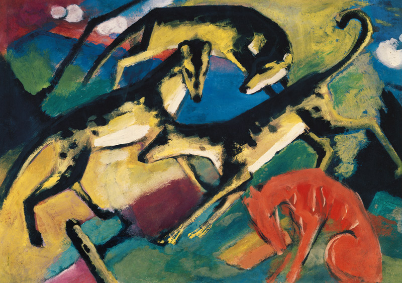 Playing dogs from Franz Marc
