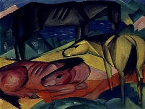 Three horses II, smaller setting from Franz Marc