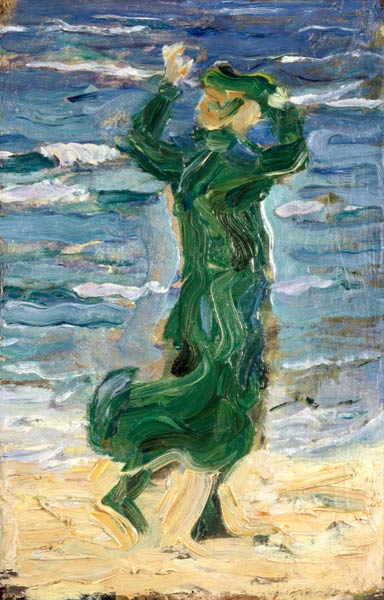 Woman in the wind by the sea from Franz Marc