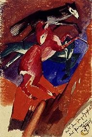 From the hunting realms of the prince Jussuff. (on postcard to Else Lasker pupils) from Franz Marc