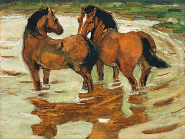 Zwei Pferde in der Schwemme from Franz Marc