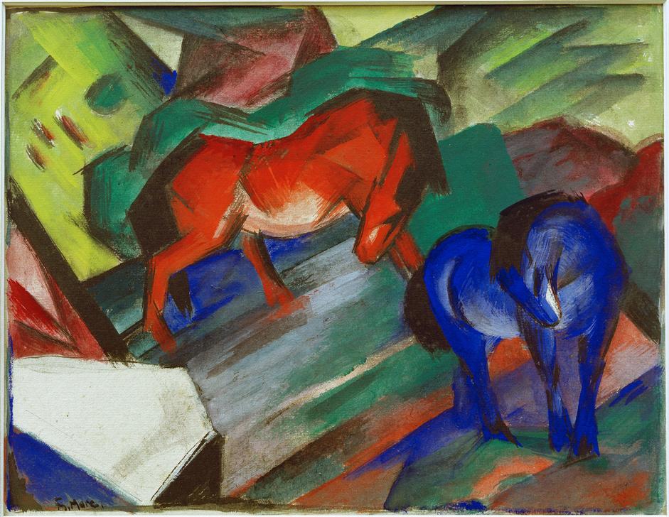 Red and Blue Horses from Franz Marc