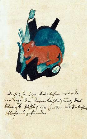 The sacred Kälbchen (on postcard to Else Lasker pupils)