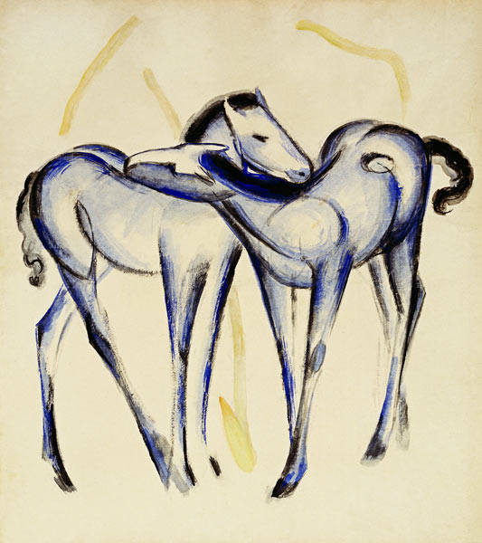 Two blue horses from Franz Marc