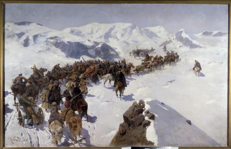Count Argutinsky crossing the Caucasian range from Franz Roubaud