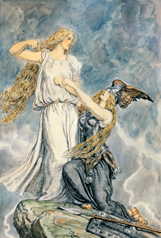 Brünnhilde and Waltraute, Götterdammerung, Act 1 from Franz Stassen