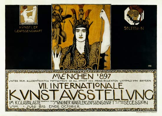 Original poster f the VII.Internationale art exhibition from Franz von Stuck