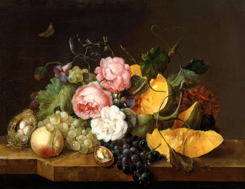 Still life with Flowers and Fruit from Franz Xaver Petter