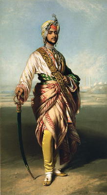 Duleep Singh, Maharajah of Lahore (1838-93), 1854 lithographed by R.J. Lane (lithograph) from Franz Xaver Winterhalter