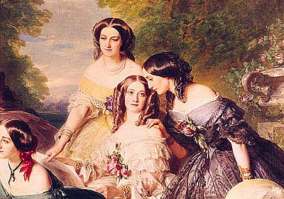 Empress Eugenie (1826-1920) and her Ladies in Waiting, detail of Baronne de Malaret, nee Nathalie de from Franz Xaver Winterhalter