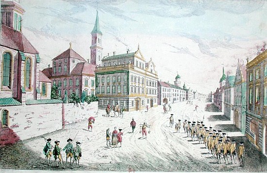 Rue des Recolets, Quebec, from ''Collection des Prospects'' from Franz Xavier Habermann