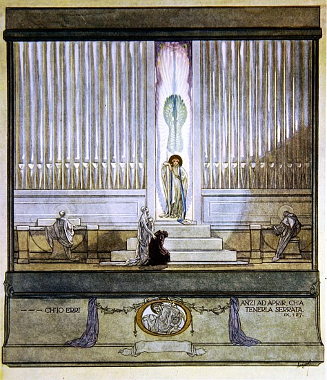 Illustration from Dante''s ''Divine Comedy'', Purgatory, Canto IX: 127 from Franz von (Choisy Le Conin) Bayros