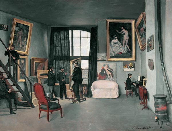 The studio of the artist in the Rue de of La Condamine in Paris. from Frédéric Bazille