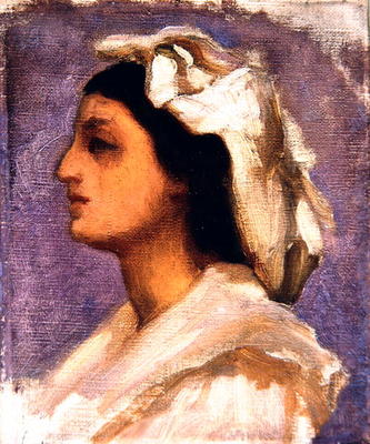 Head of an Italian Girl (oil on canvas) from Frederic Leighton
