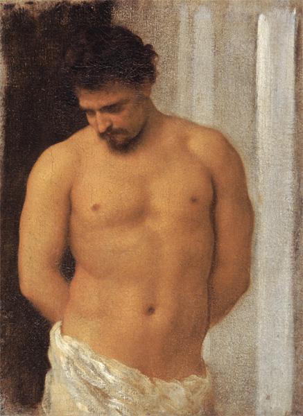 Study of a Male Figure (oil on canvas)