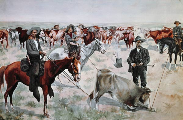 Branding a Steer from Frederic Remington