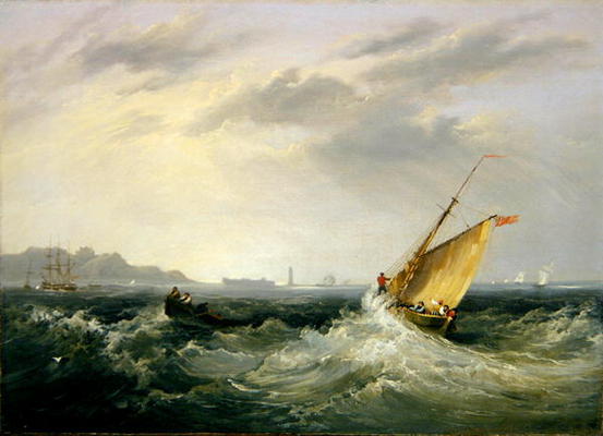 Cheshire at the Mouth of the River Mersey, 1838 (oil on canvas) (for pair see 257064) from Frederick Calvert