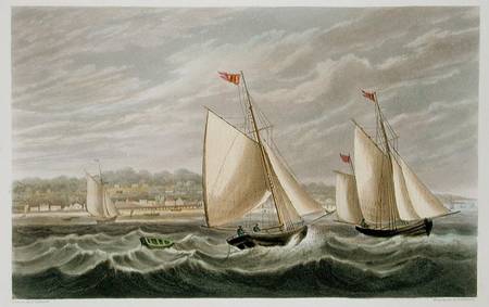 Ryde, from 'The Isle of Wight Illustrated, in a Series of Coloured Views', engraved by P. Roberts from Frederick Calvert