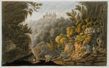 Shanklin Chine, from 'The Isle of Wight Illustrated, in a Series of Coloured Views', engraved by P. from Frederick Calvert