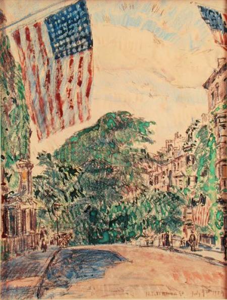 Mount Vernon Street, Boston from Frederick Childe Hassam