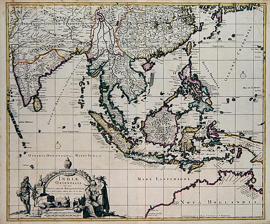 Map of India and the East Indies from Frederick de Wit