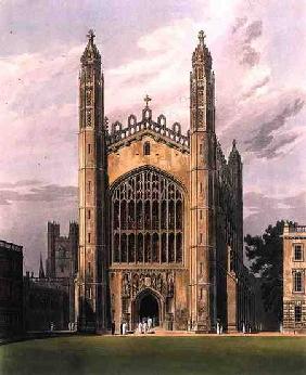 West End of King's College Chapel, Cambridge, from 'The History of Cambridge', engraved by Daniel Ha