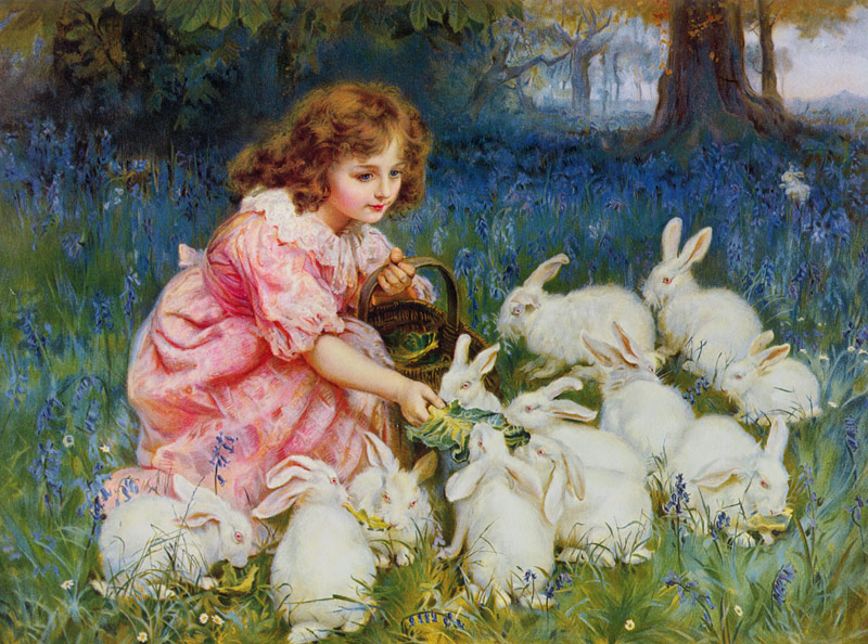 Feeding the Rabbits from Frederick Morgan