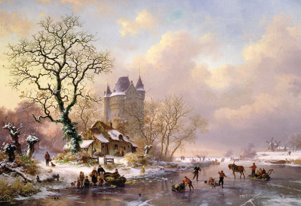Winter Landscape with a Castle from Frederick Marianus Kruseman